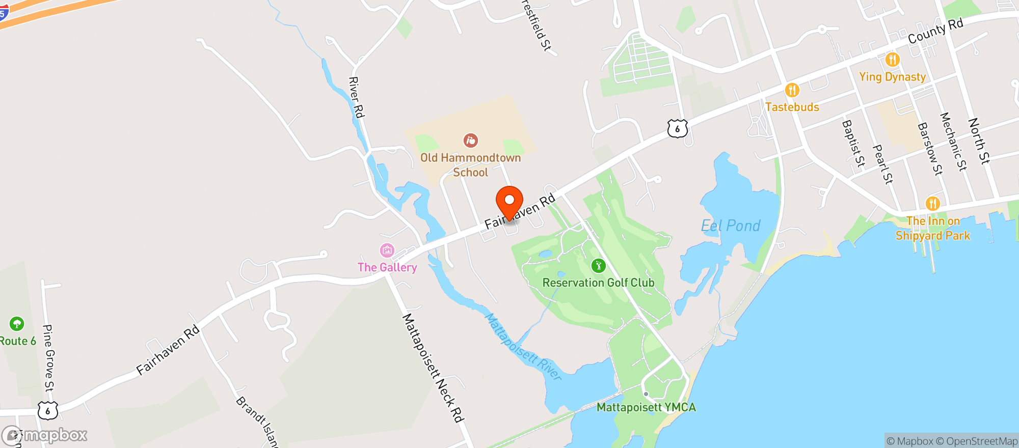 Map showing Mattapoisett Liquors