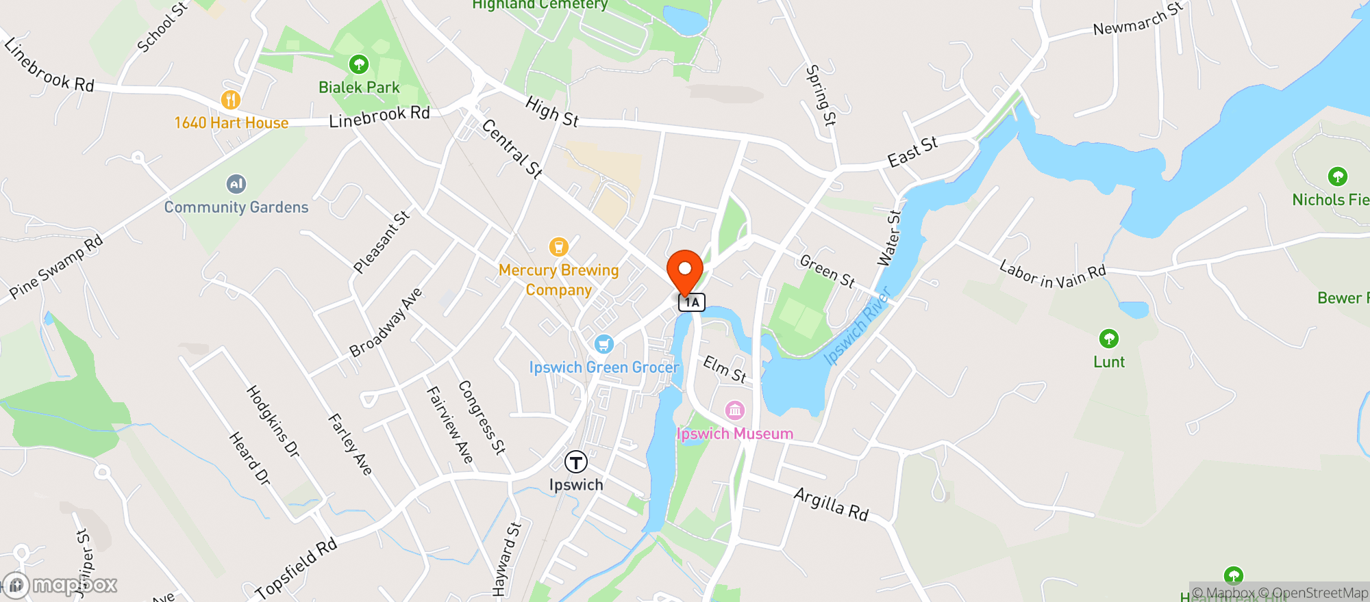 Map showing Choate Bridge Pub Inc