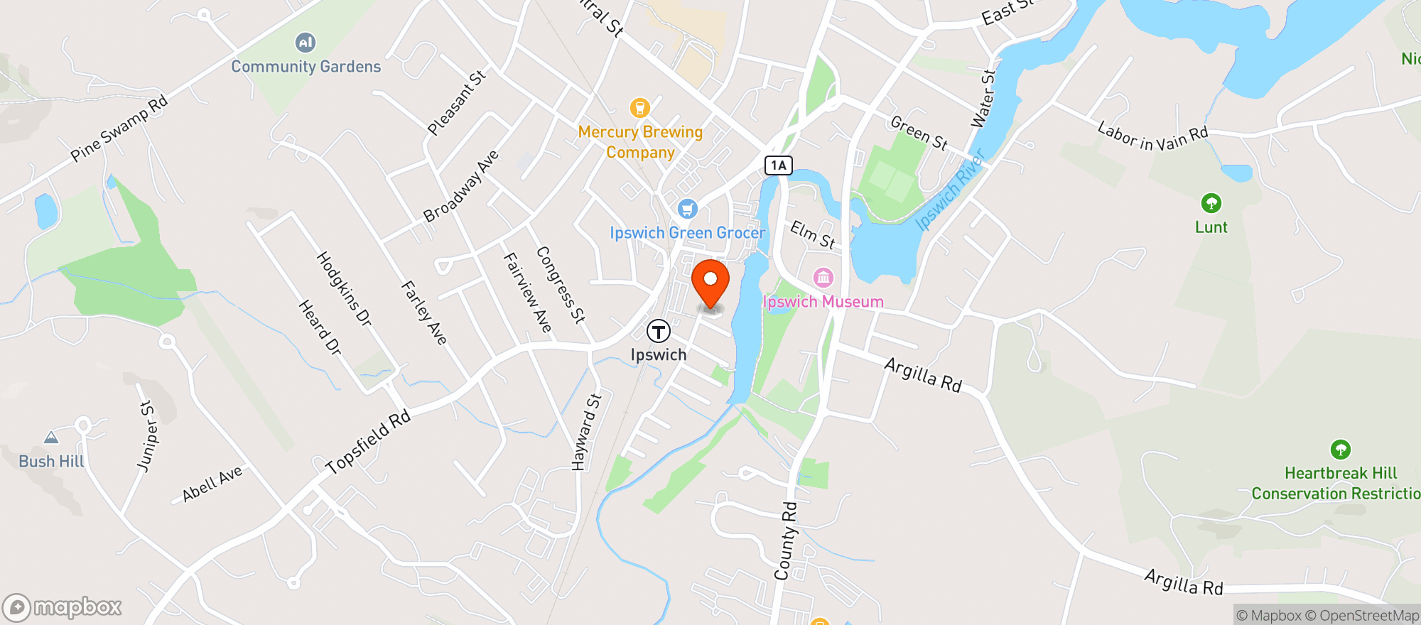Map showing Riverview Restaurant