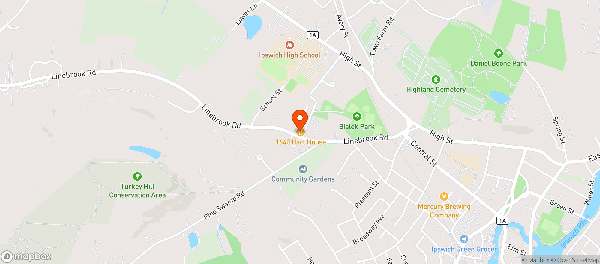 Map showing 1640 Hart House