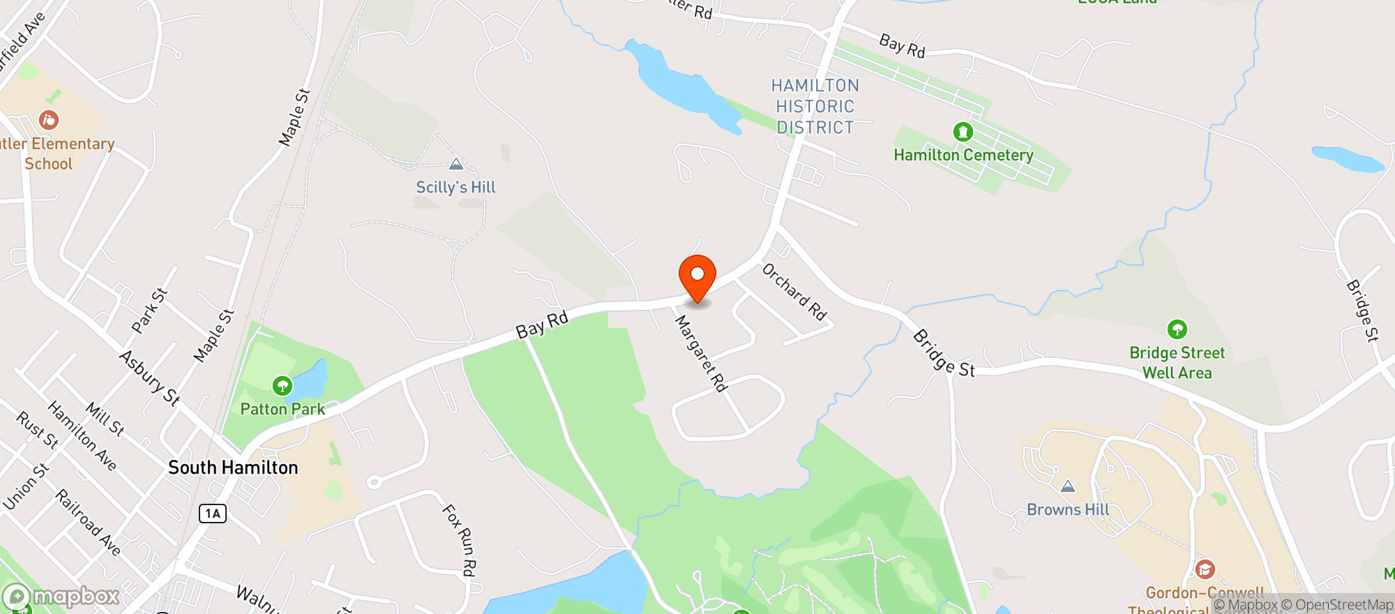 Map showing Harrigan's Liquor Store South Hamilton