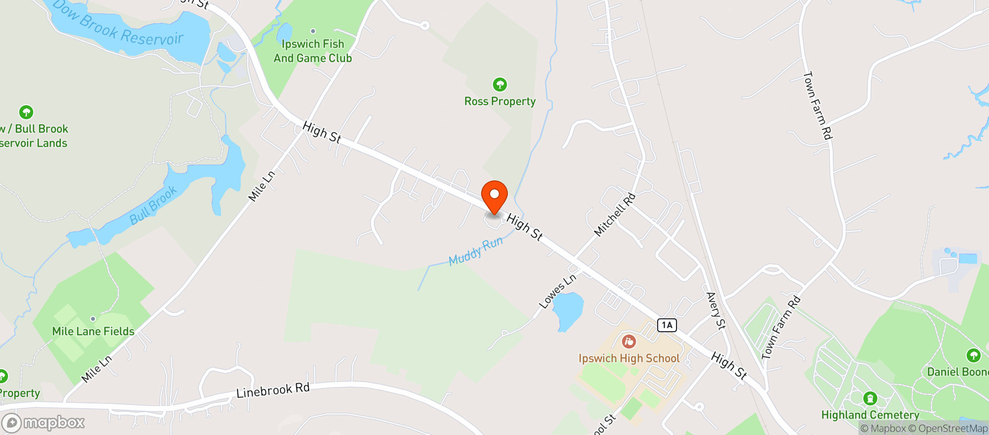Map showing Ipswich Bottle Shop