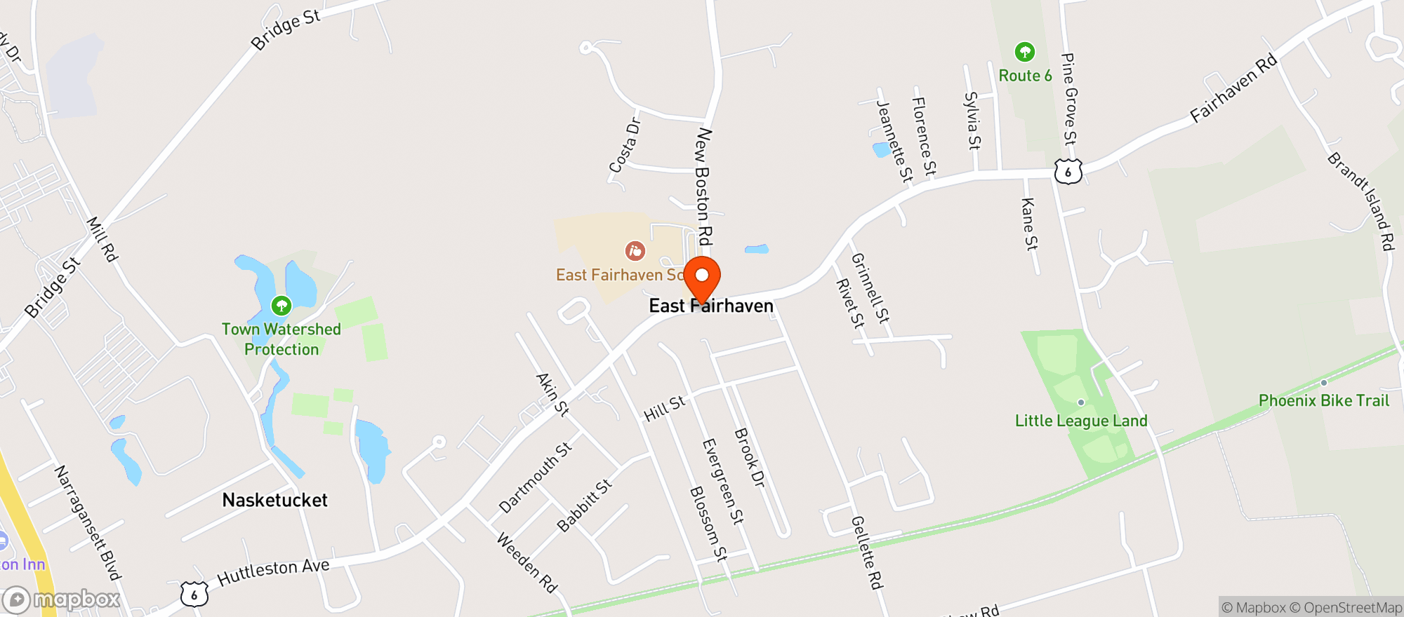 Map showing Southcoast Wine & Spirits