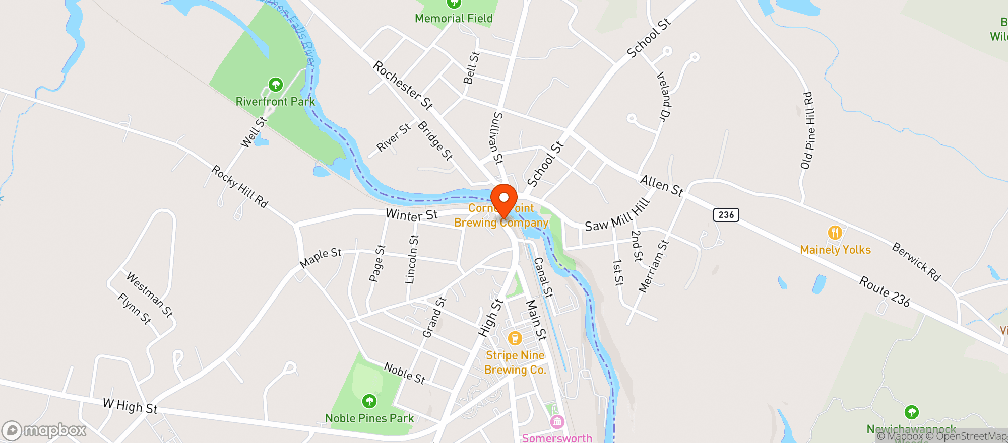 Map showing BORDERLINE BEVERAGE