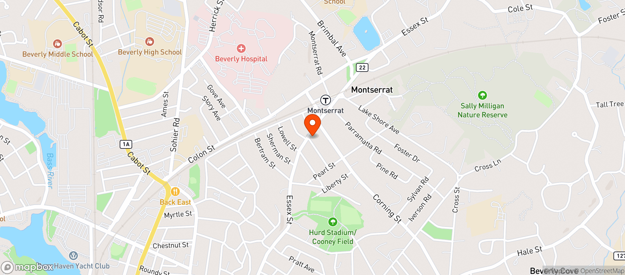 Map showing Woodbery Food Market