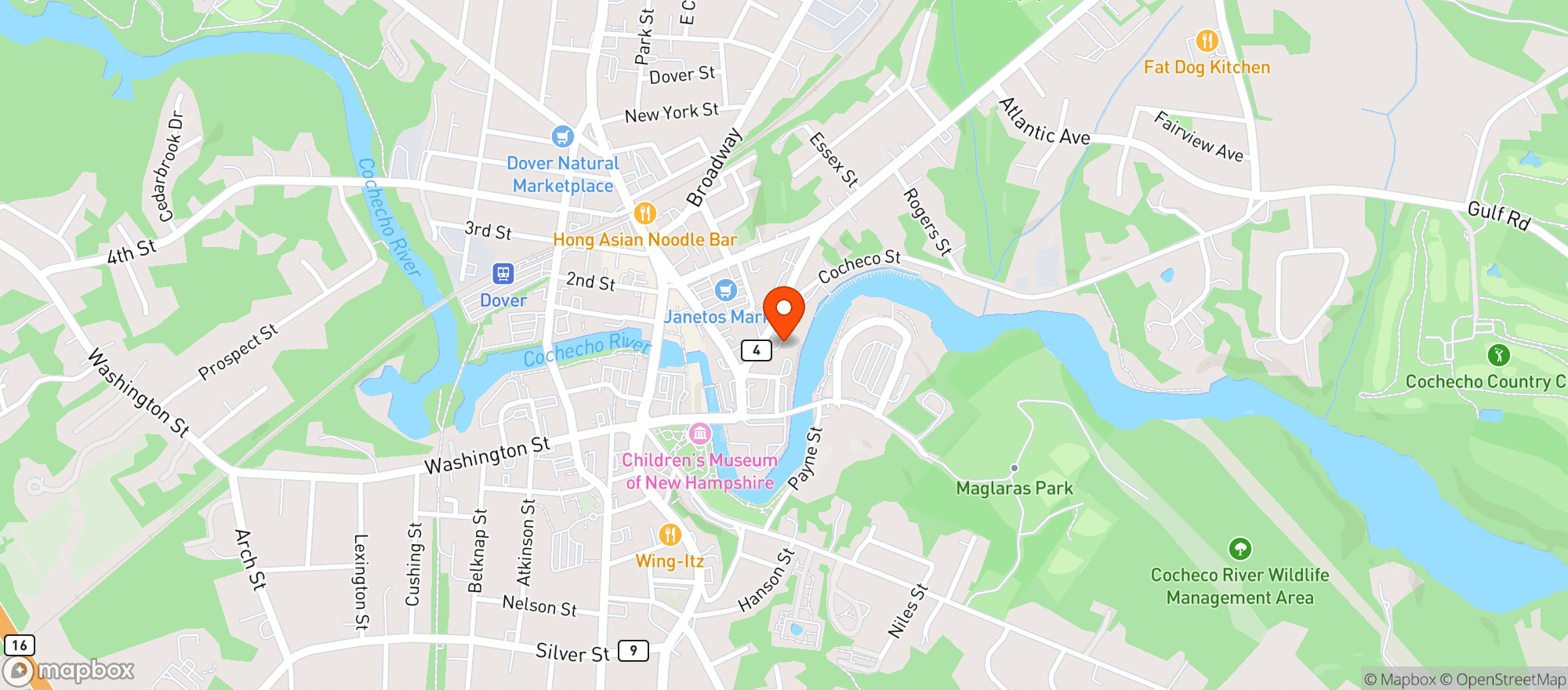 Map showing Farm Bar & Grill