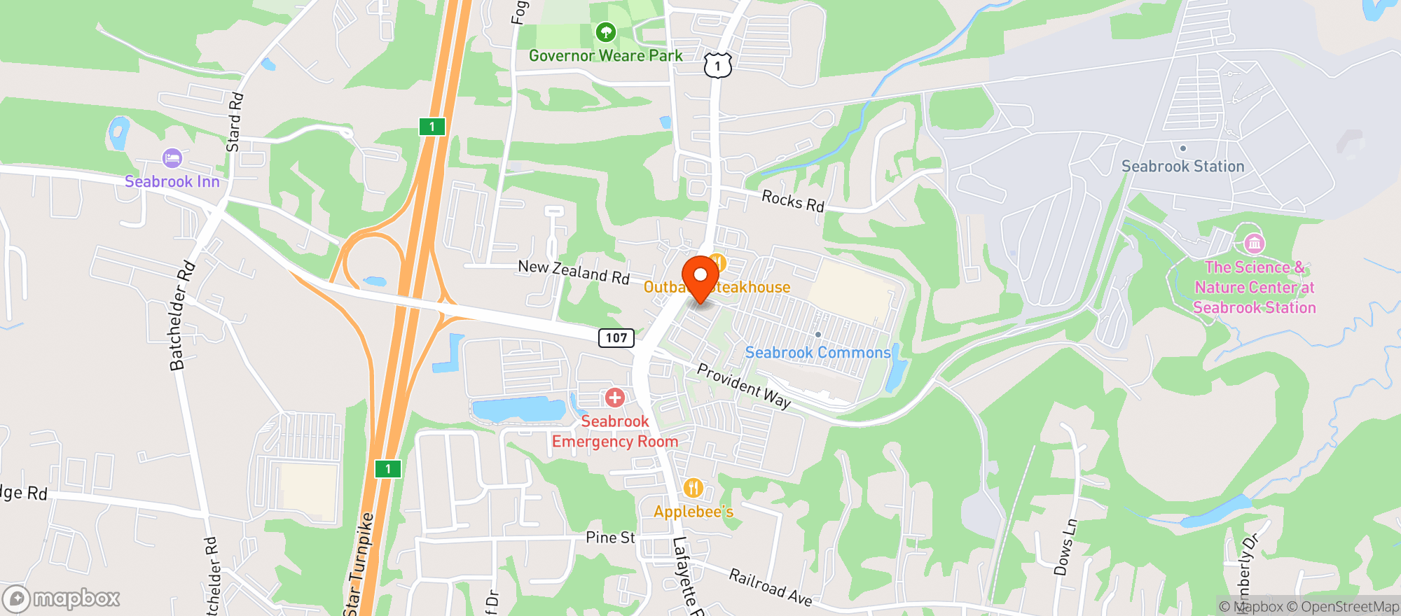 Map showing Vitamin Shoppe - Seabrook