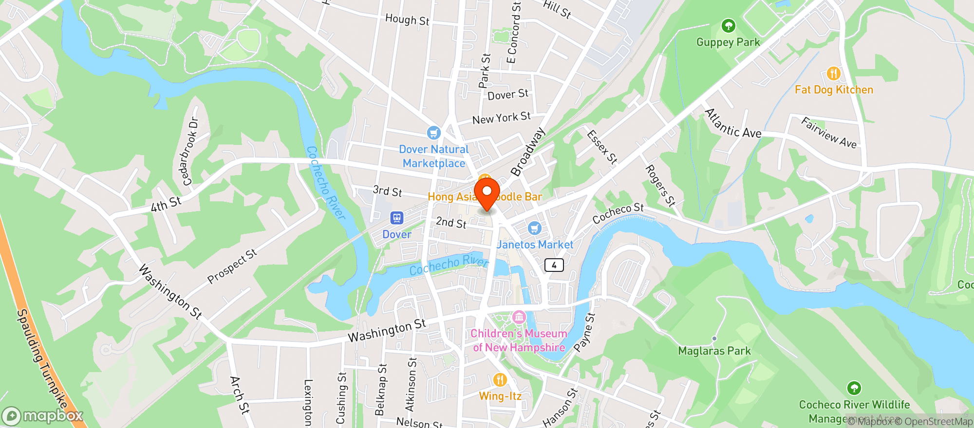 Map showing Christophers Third St Grill