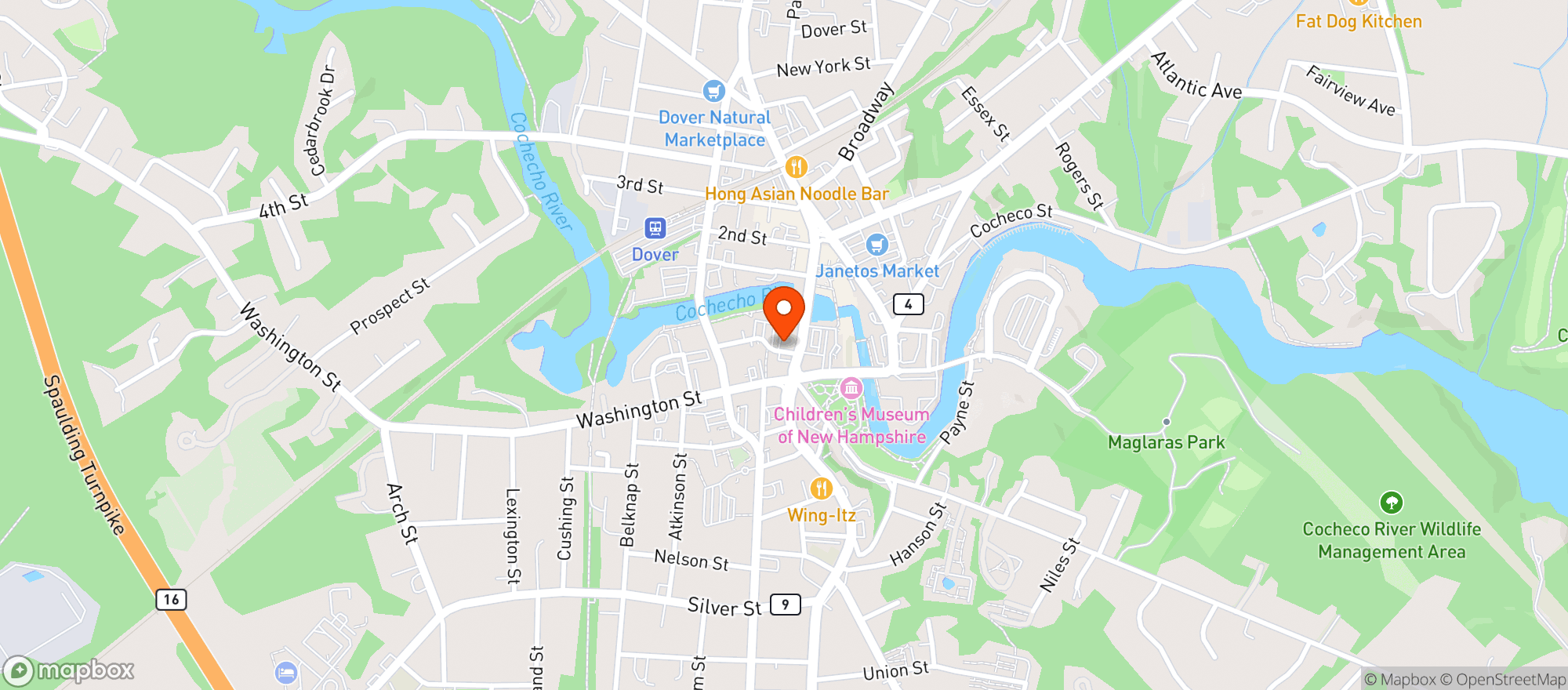 Map showing Dover Brick House