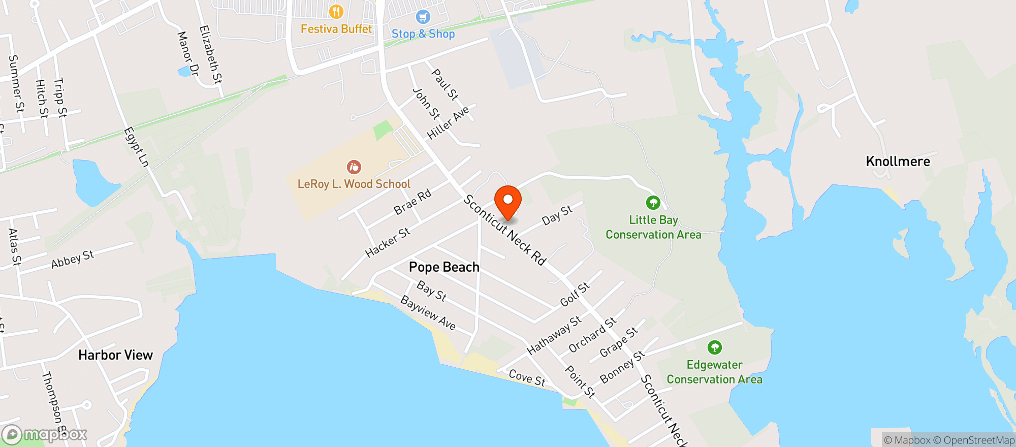 Map showing Bayside Lounge Inc P