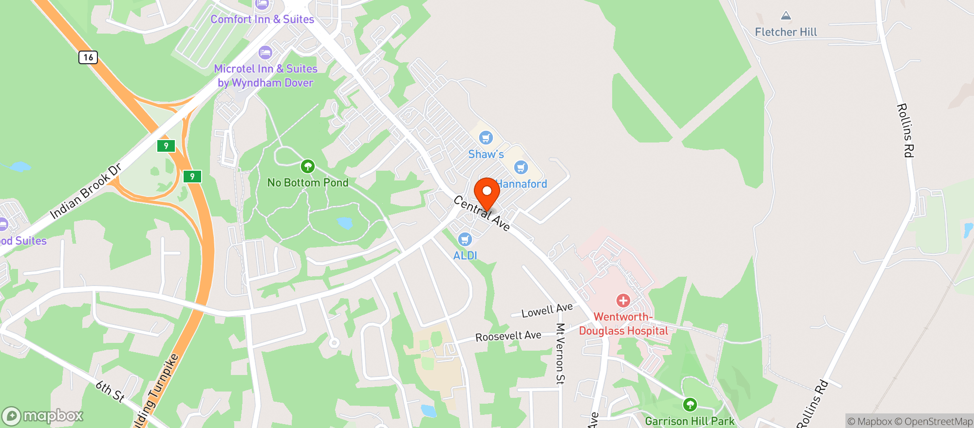 Map showing Hannaford