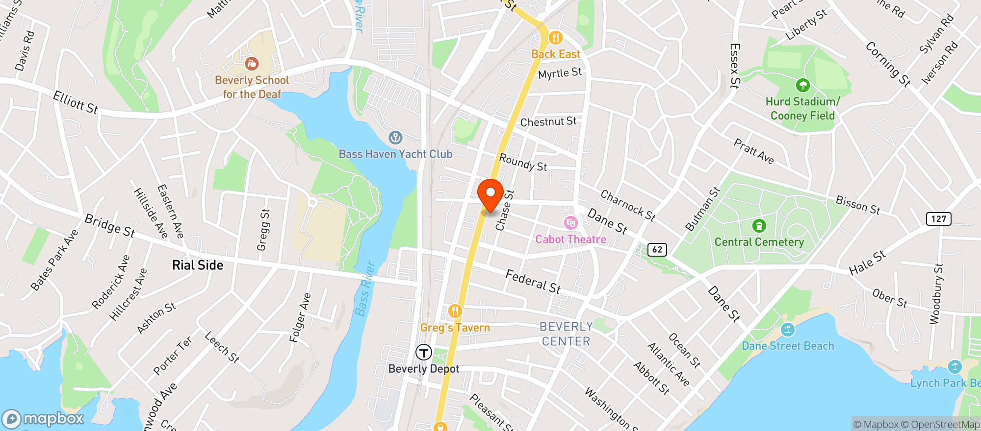 Map showing Chrispy's Liquors & Lottery Beverly