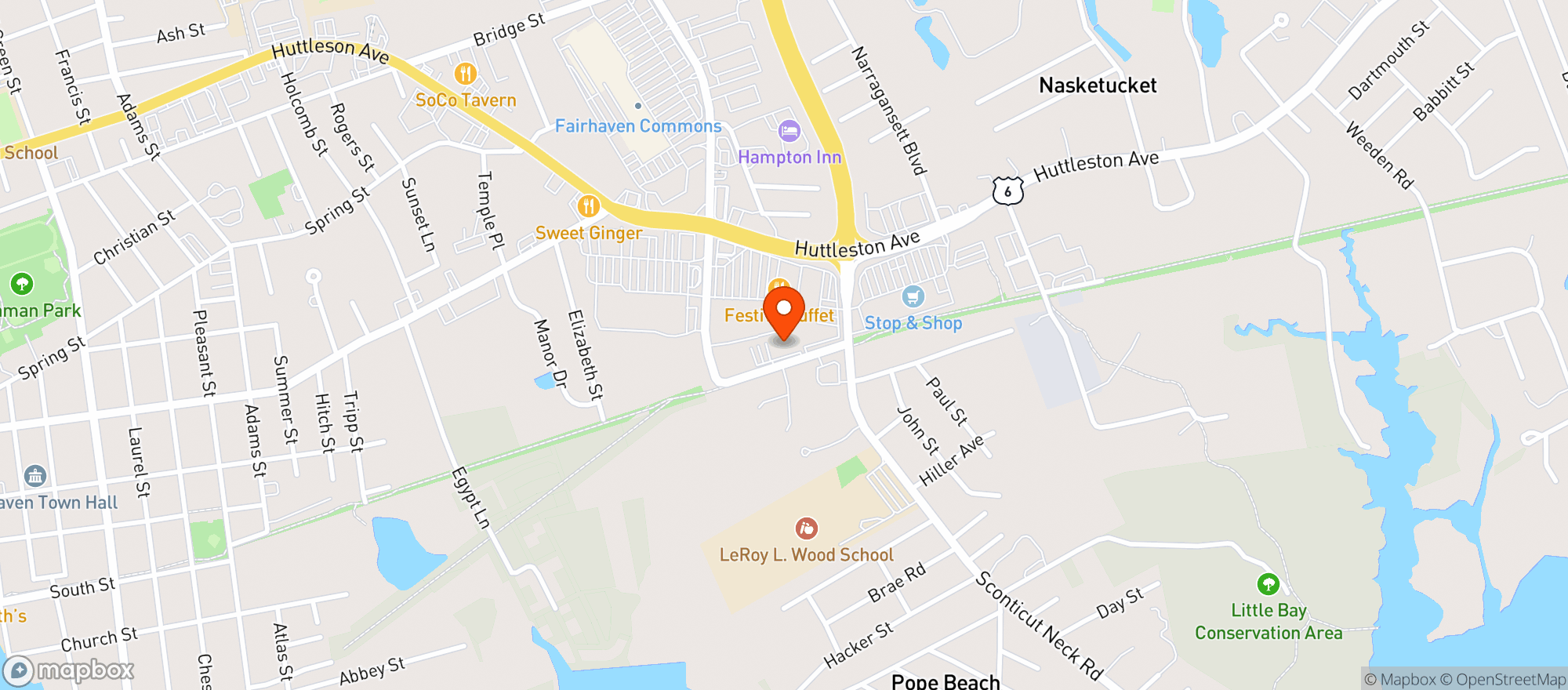 Map showing Southcoast Pickleball