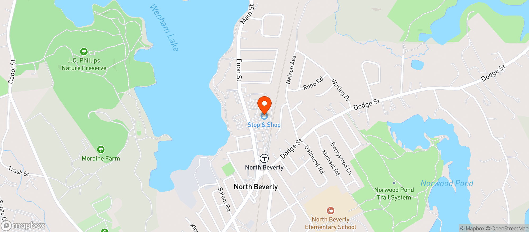 Map showing Stop & Shop - 0032 - Beverly