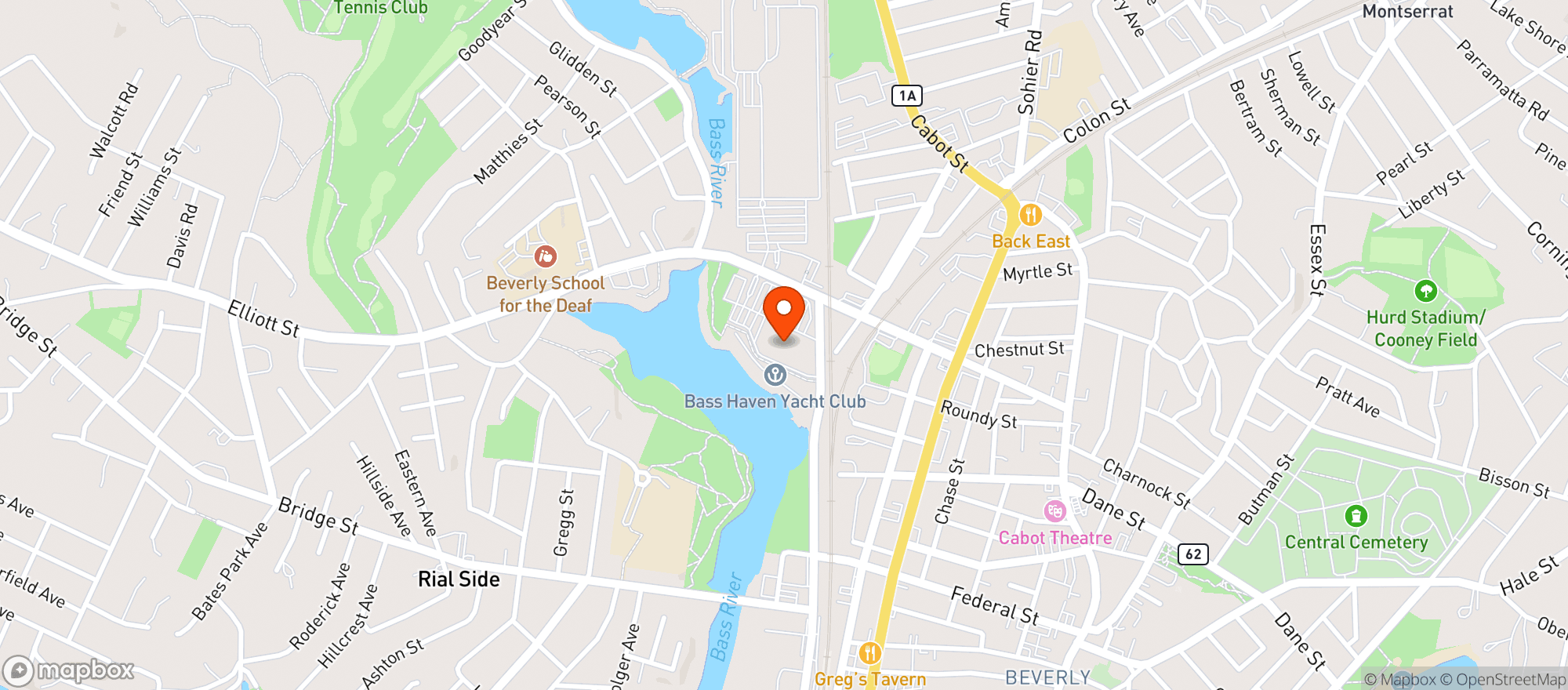 Map showing STOP & SHOP (224 ELLIOTT STREET)