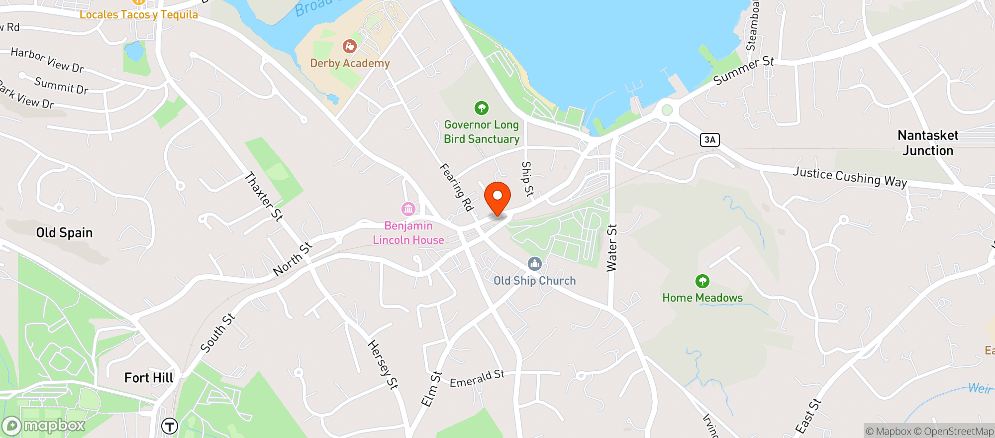 Map showing THE SNUG