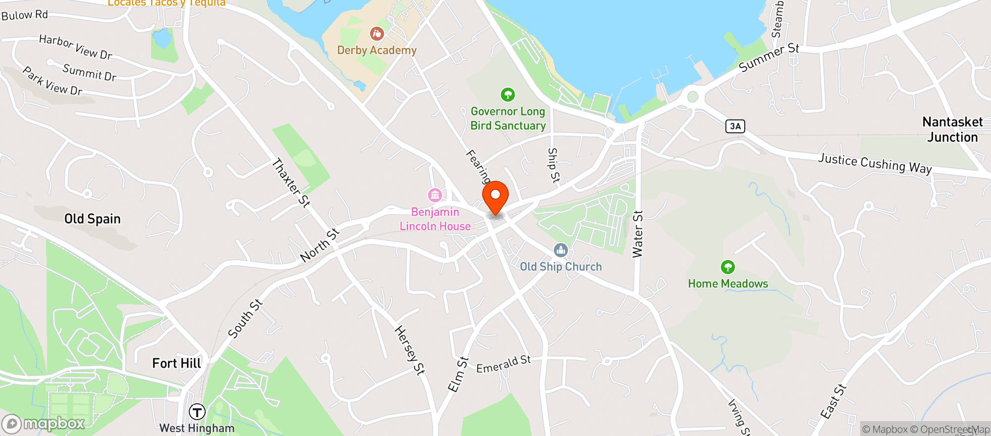 Map showing The Square Cafe