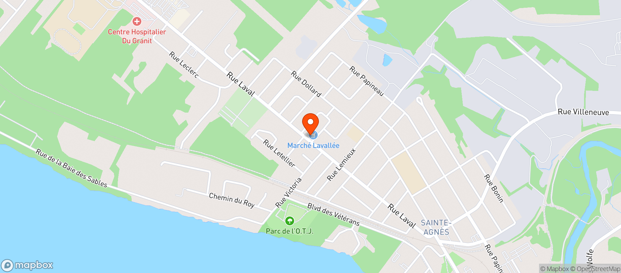 Map showing Depanneur Lalime #08494