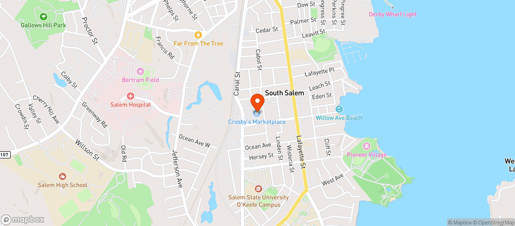 Map showing Salem Wine & Spirits