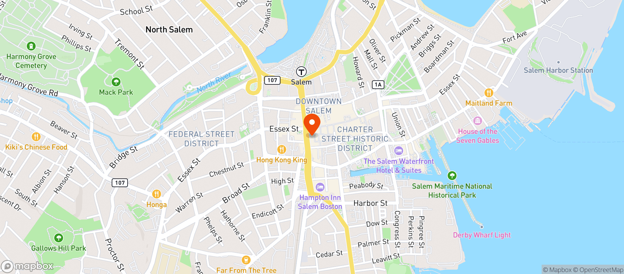 Map showing Ledger Restaurant