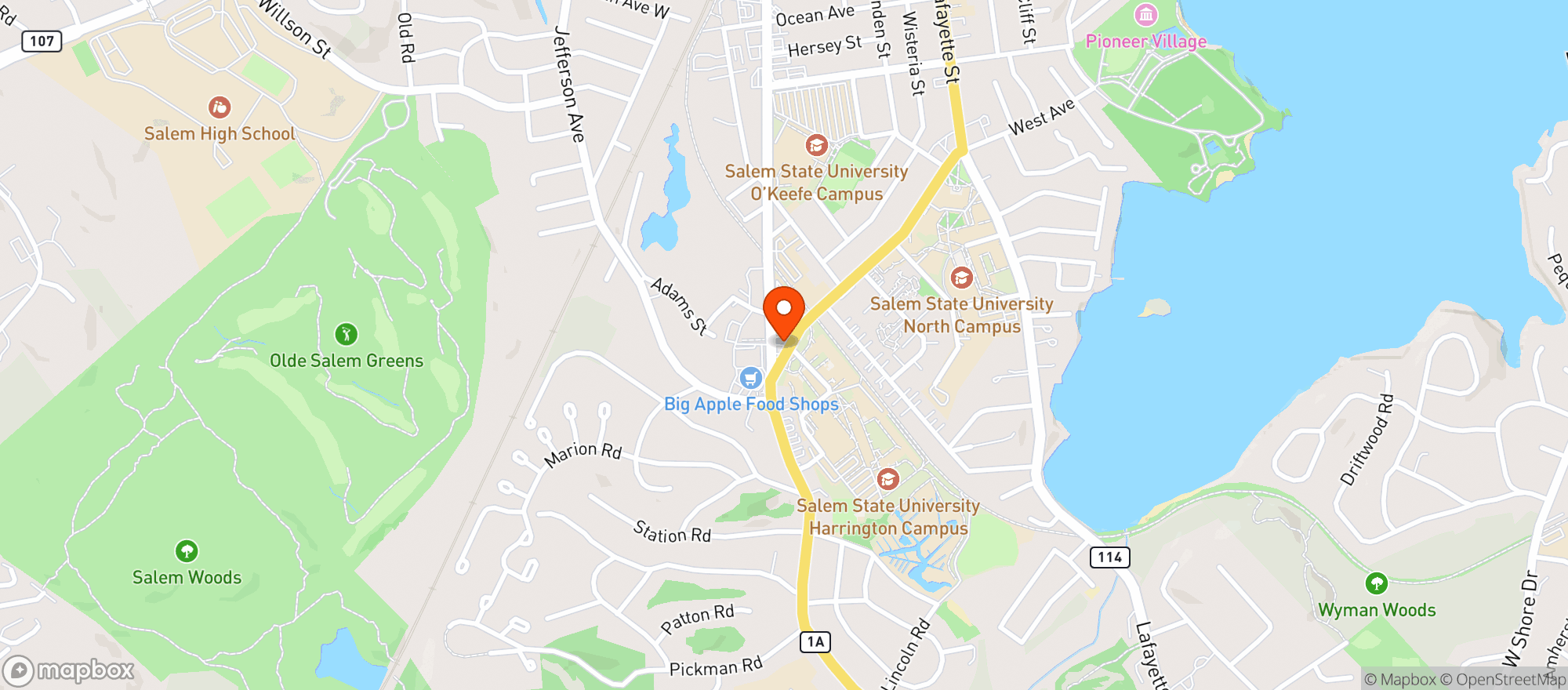 Map showing Loring Liquors