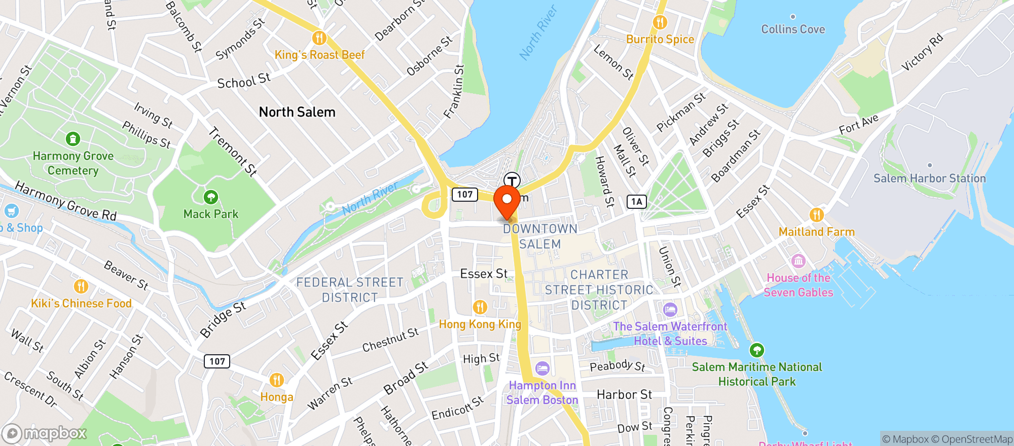 Map showing Hawthorne Hotel