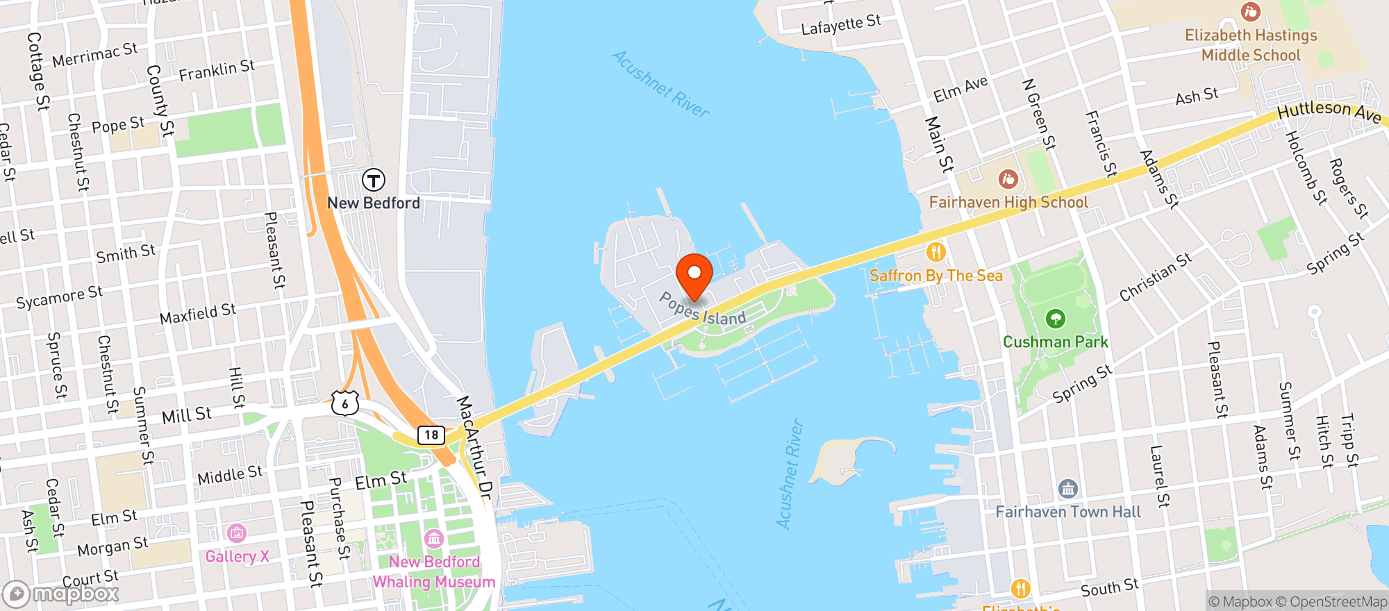Map showing Ocean Wine & Spirits