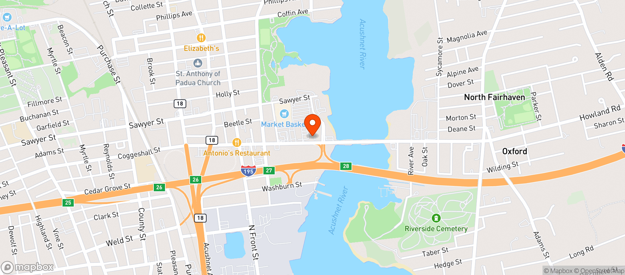Map showing ASCEND - NEW BEDFORD
