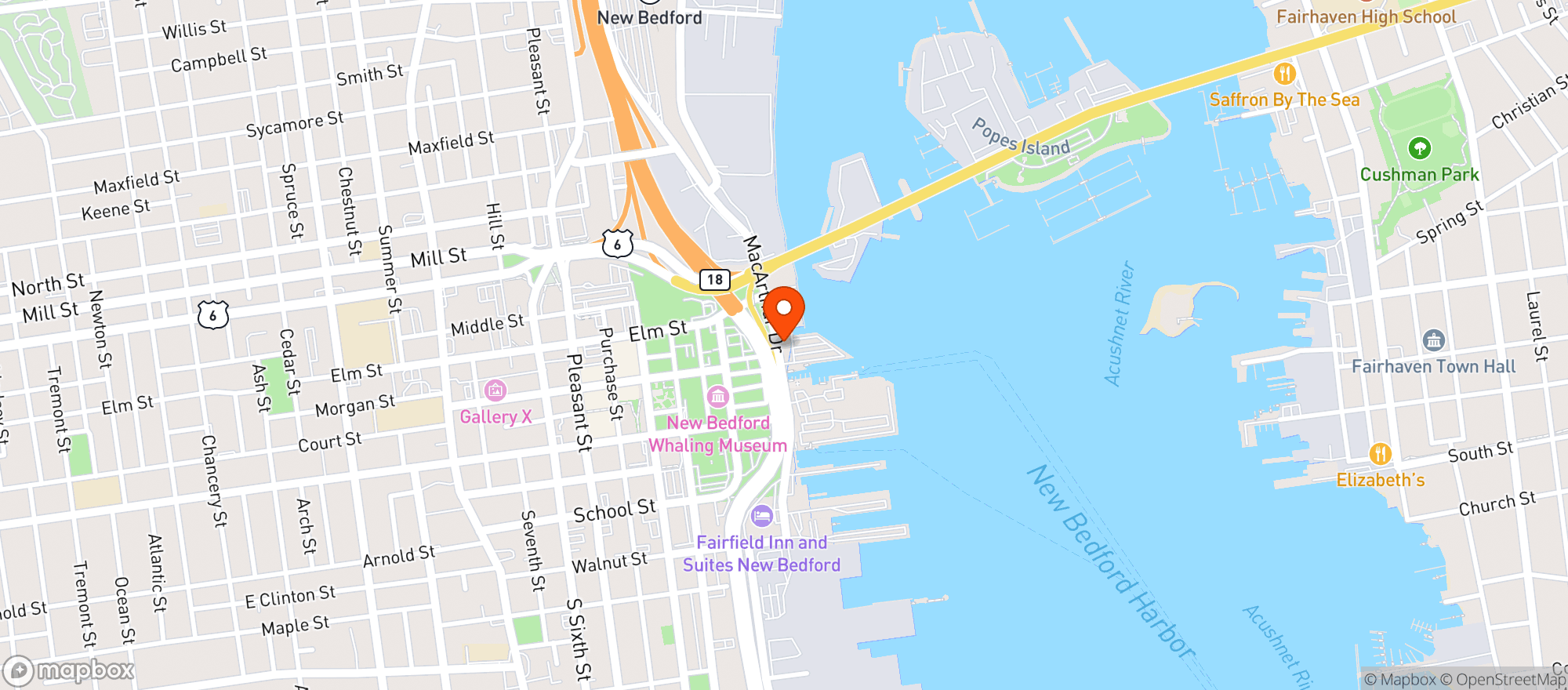 Map showing The Black Whale