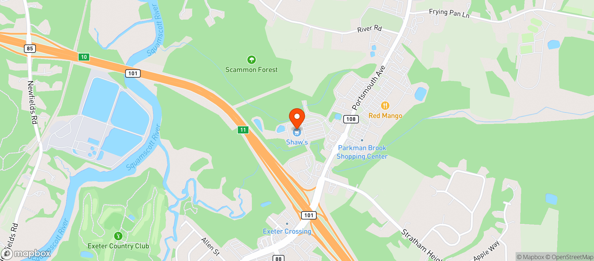 Map showing Shaws - 00621 - Stratham