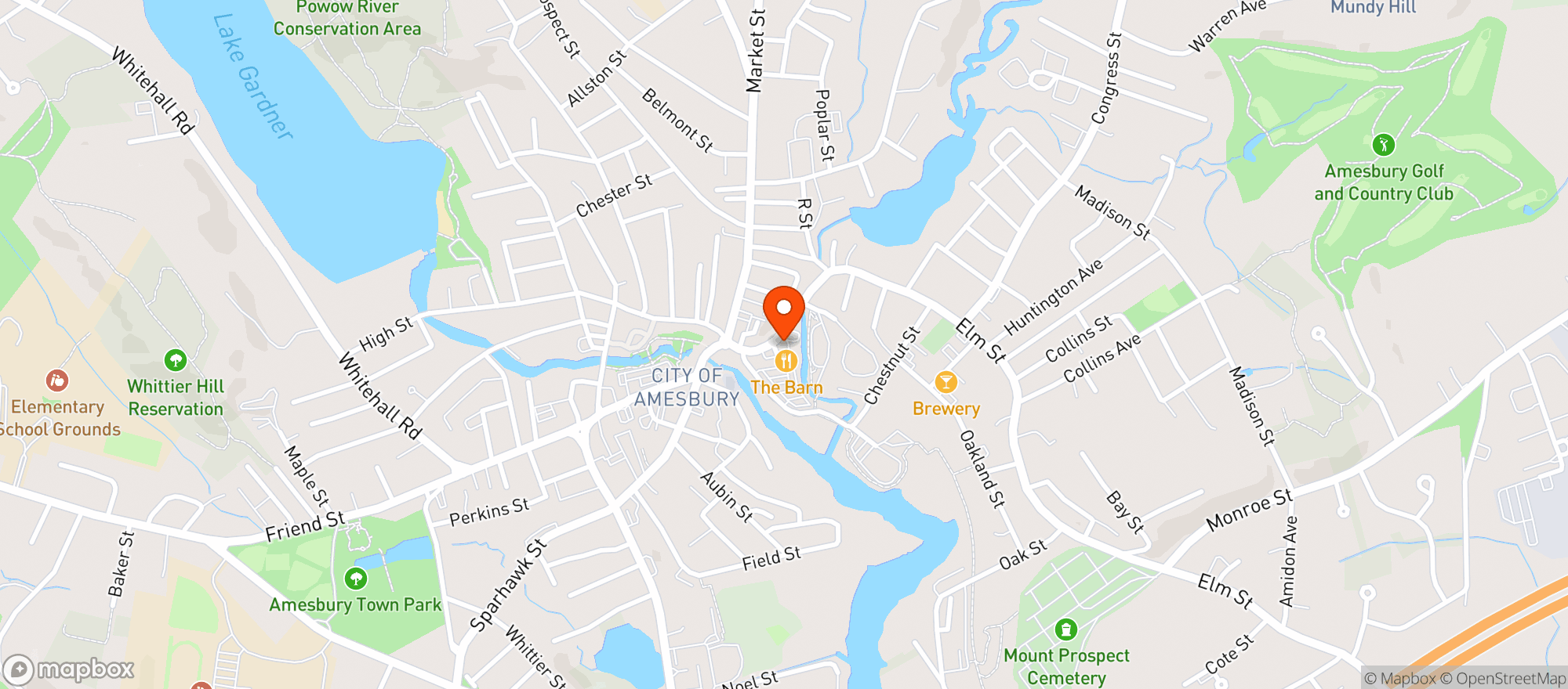 Map showing Barn Pub & Grill
