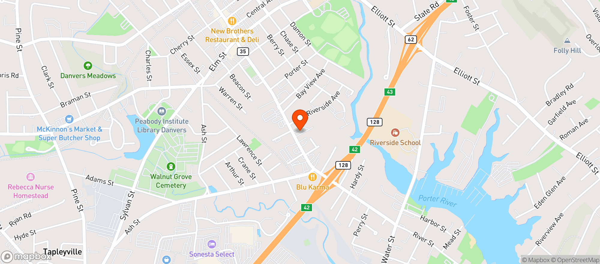 Map showing Merchants Liquor Mart