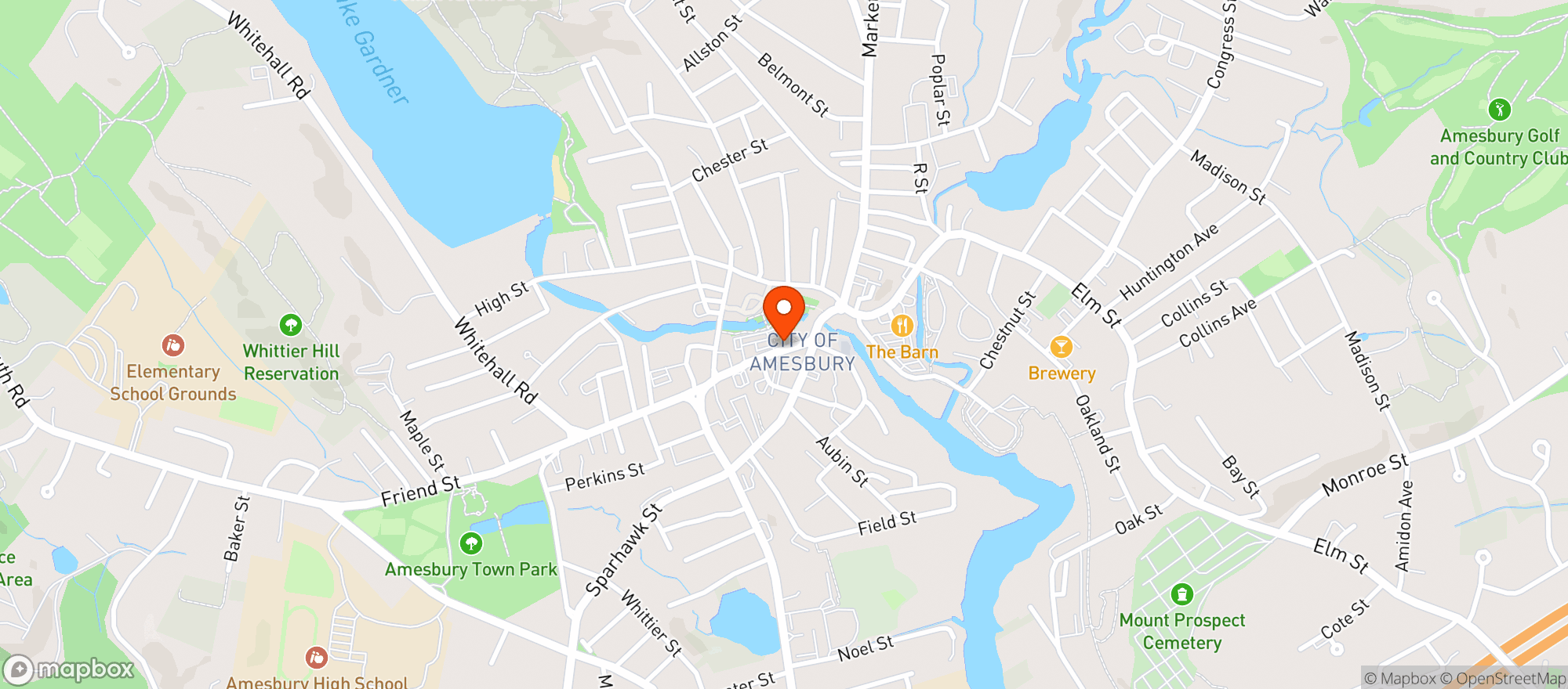Map showing Barking Dog Bar & Grill