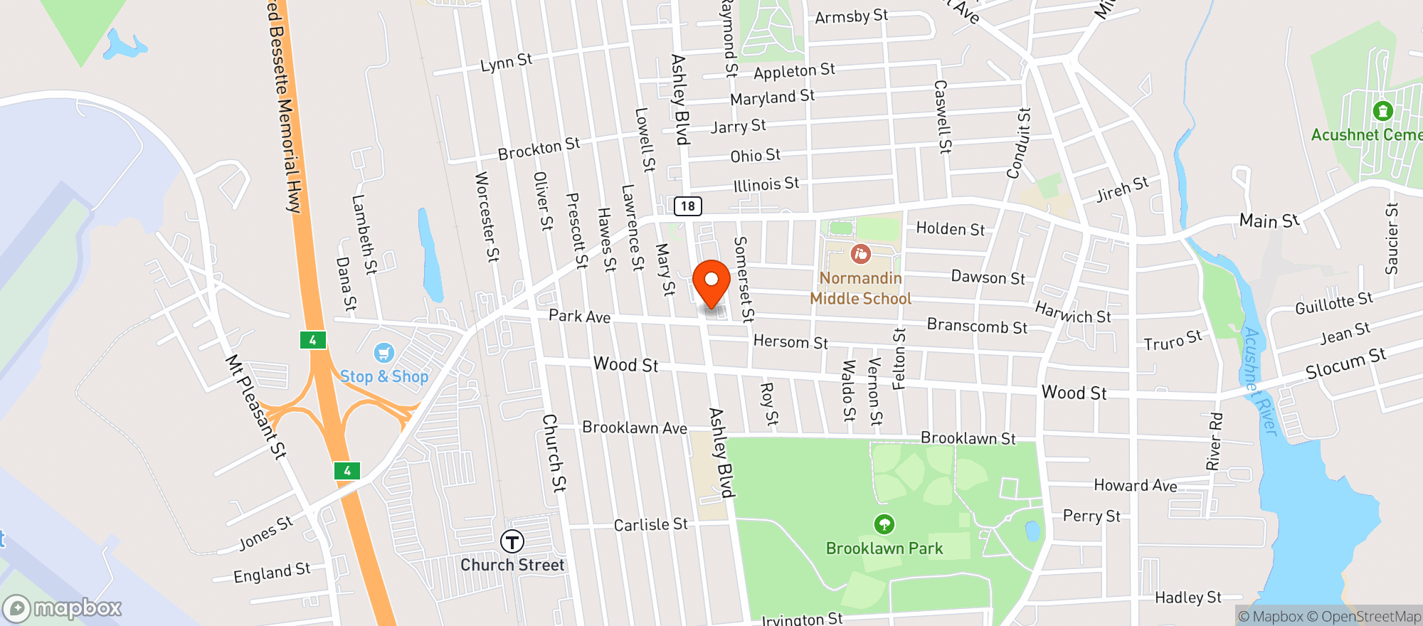 Map showing Off The Boulevard