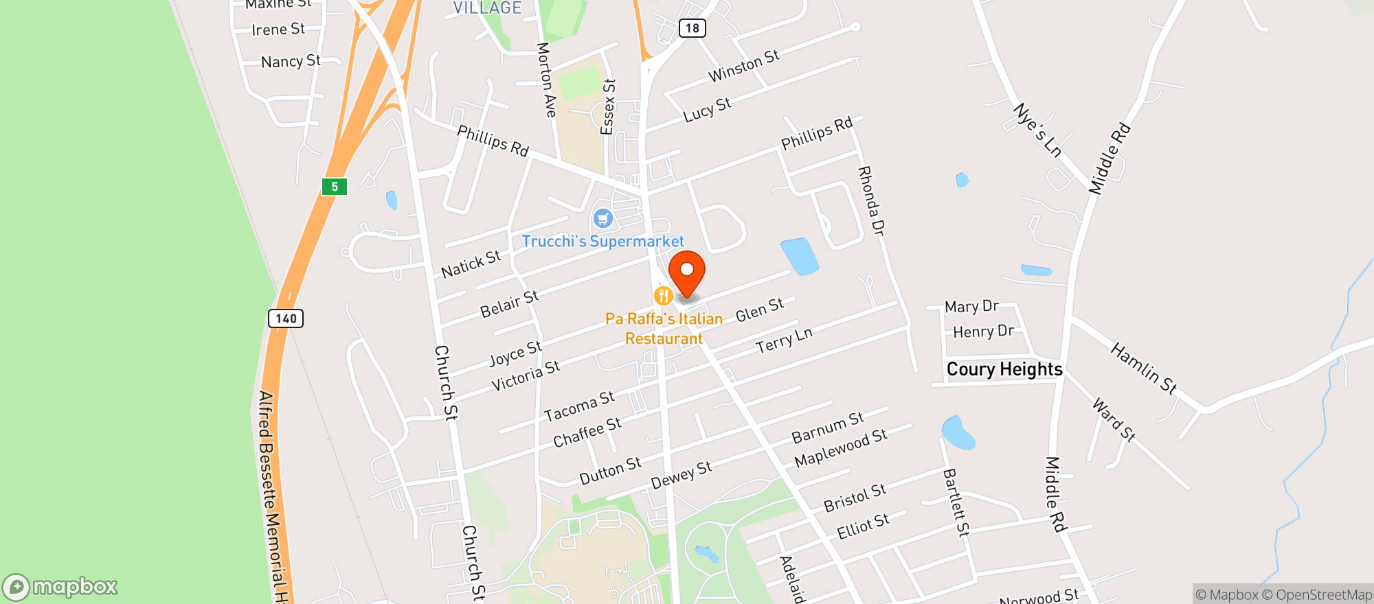 Map showing Mikey Bs