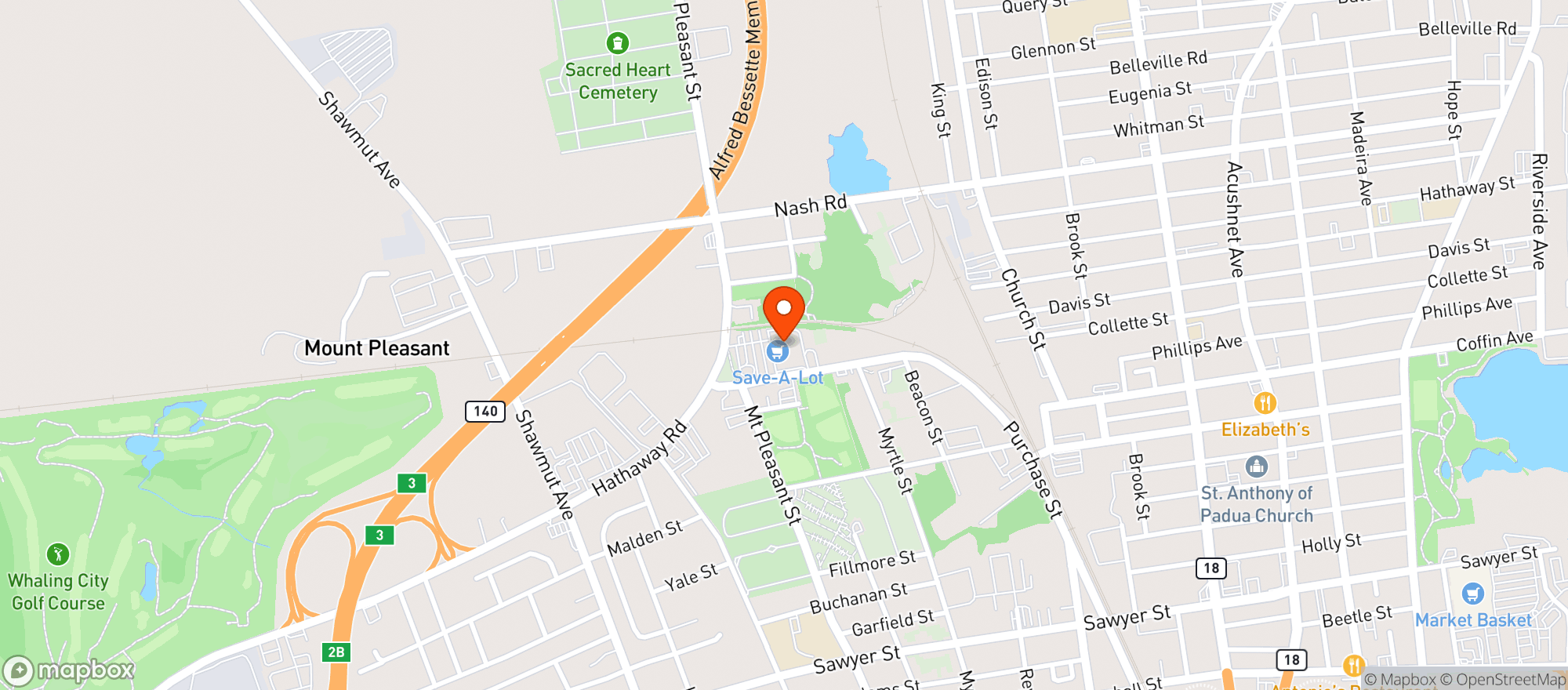 Map showing SILVA'S DISCOUNT LIQUORS