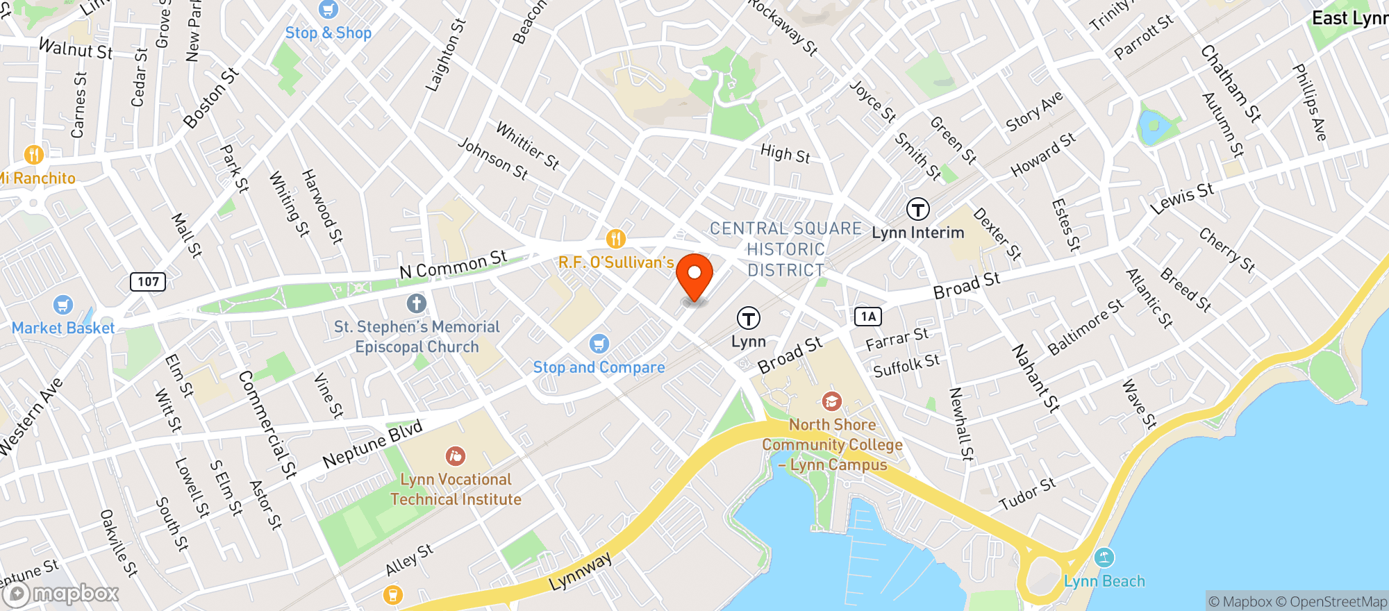 Map showing Pluto Cannabis - Lynn
