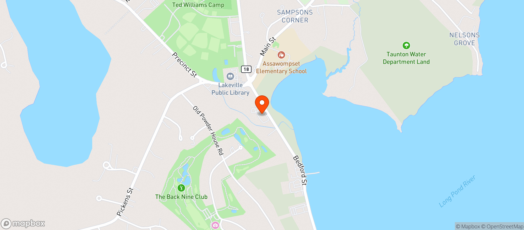 Map showing Lakeville Liquors & Market