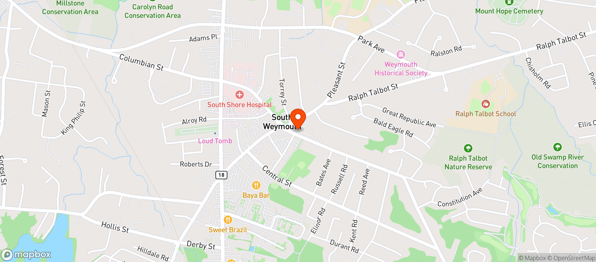 Map showing Cottage Bar