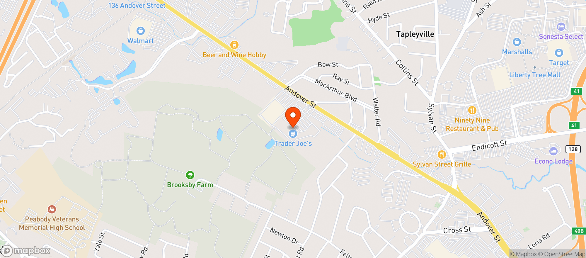 Map showing Vitamin Shoppe - Peabody