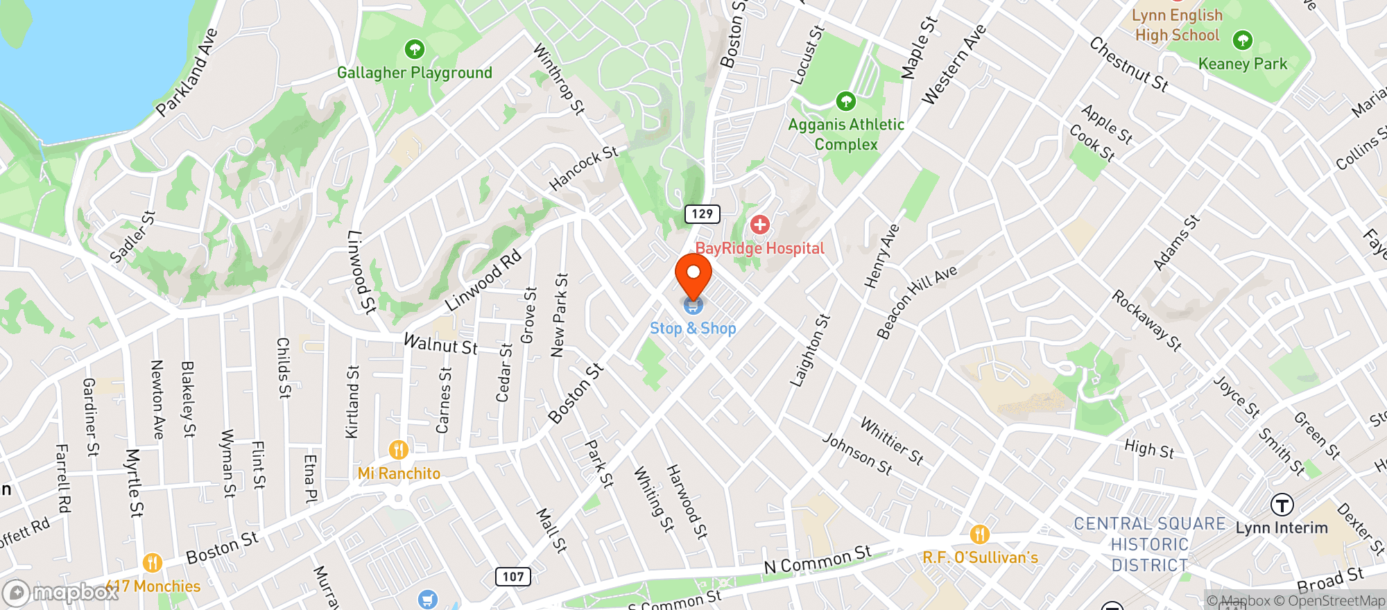 Map showing Stop & Shop - 0067 - Lynn
