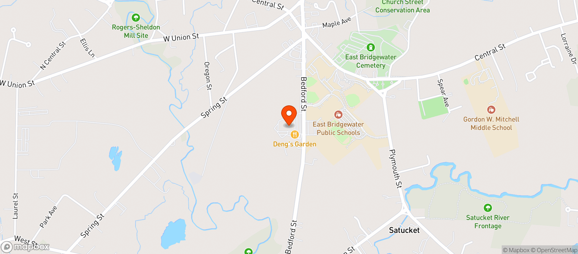 Map showing EAST BRIDGEWATER LIQUORS