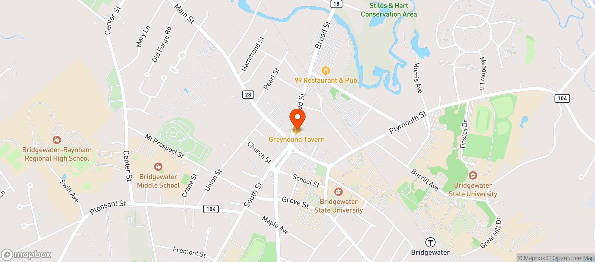 Map showing Bridgewater Liquors