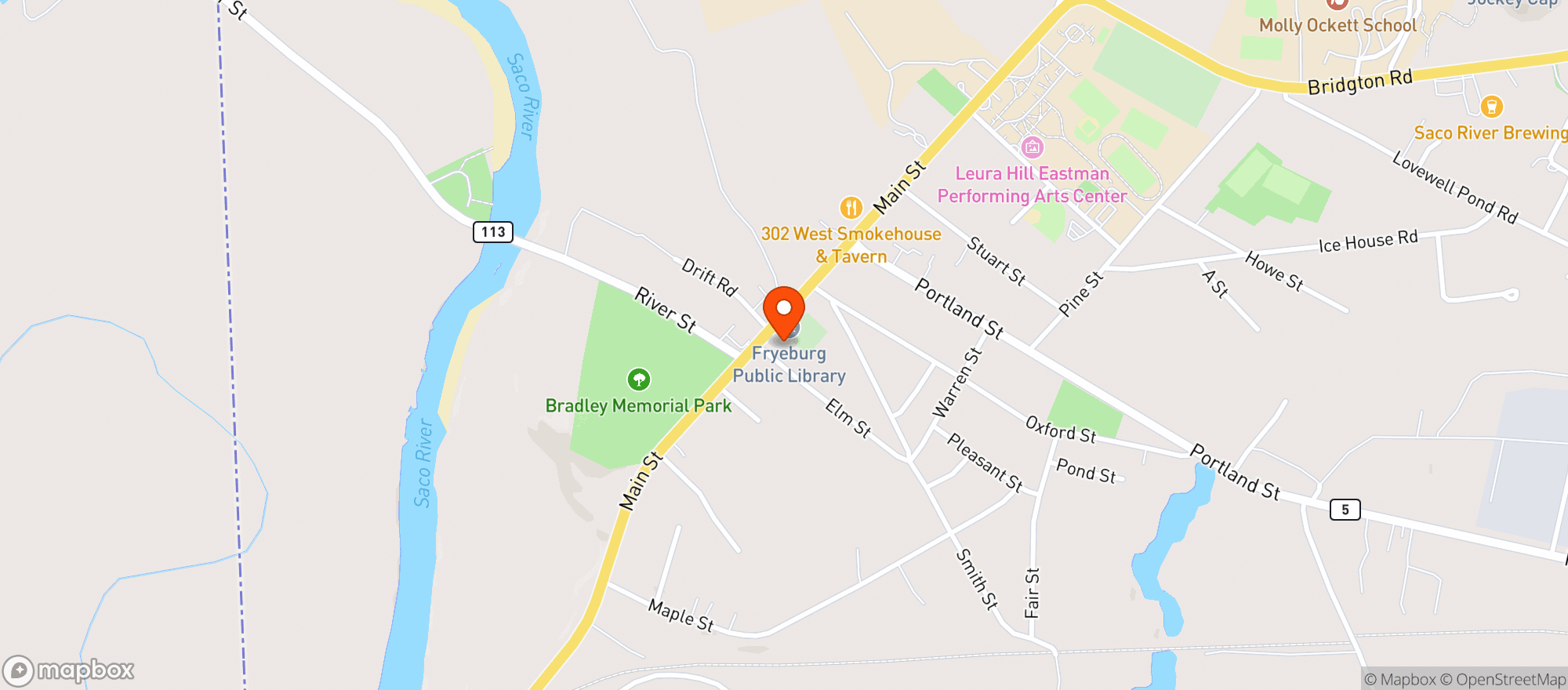 Map showing Lil  Mart / Fryeburg