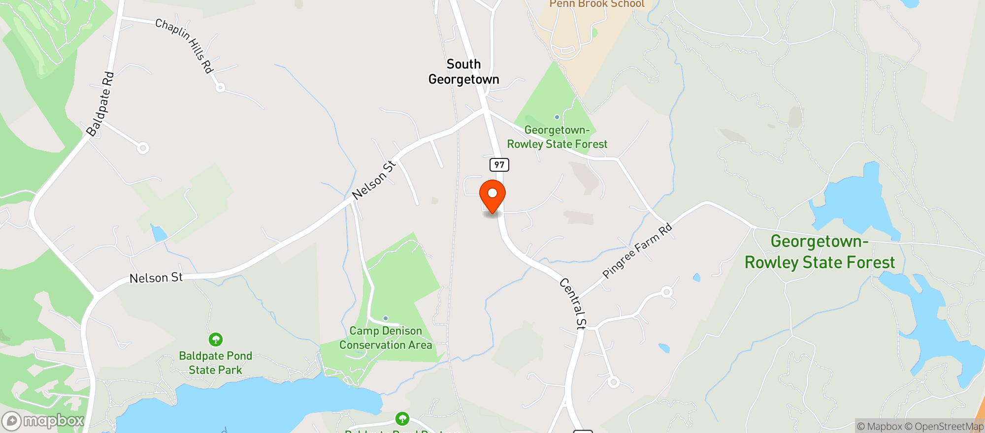 Map showing Cafe Sarina
