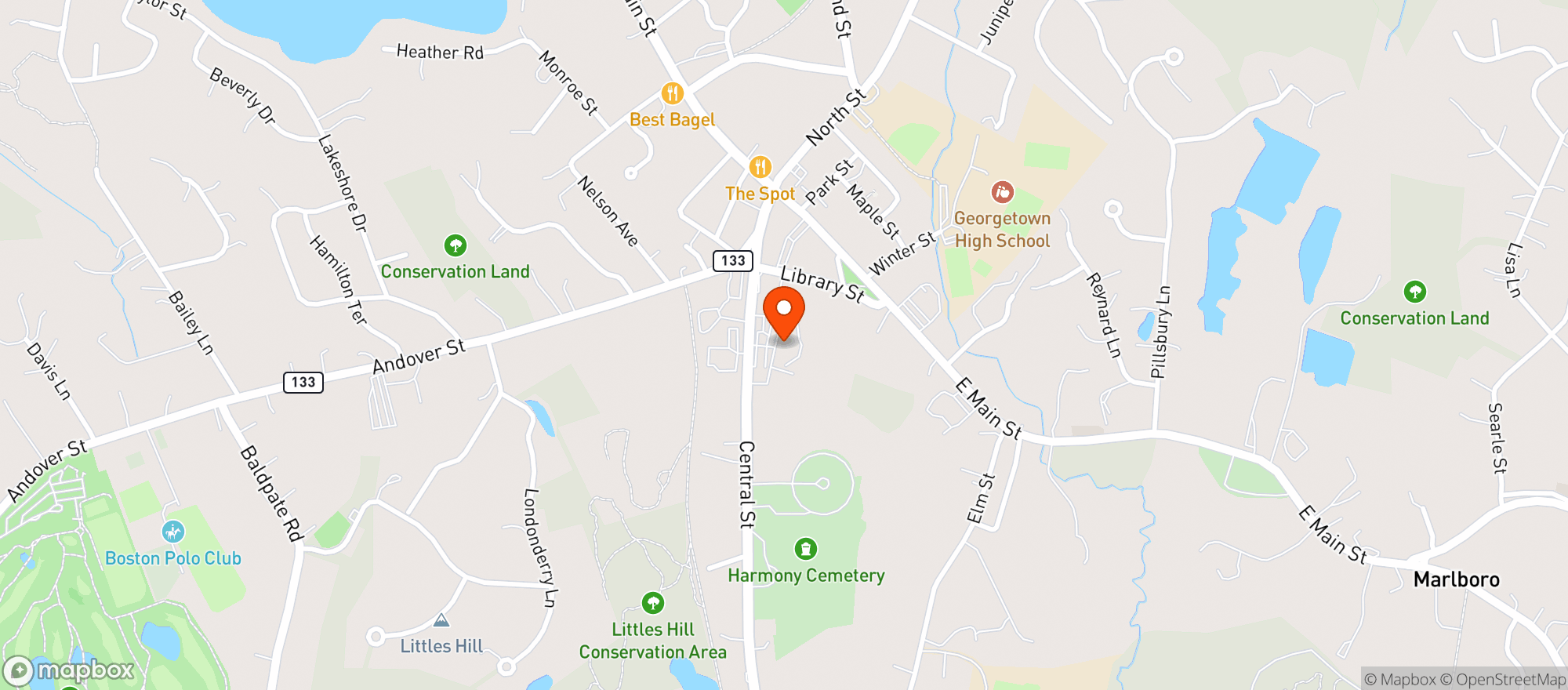 Map showing Crosby's Markets - Georgetown