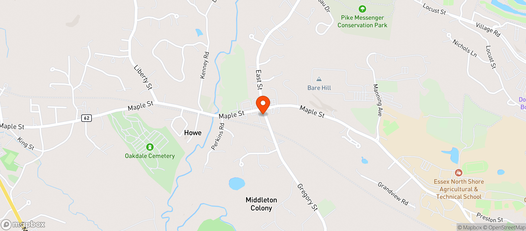 Map showing Howes Station Market Middleton
