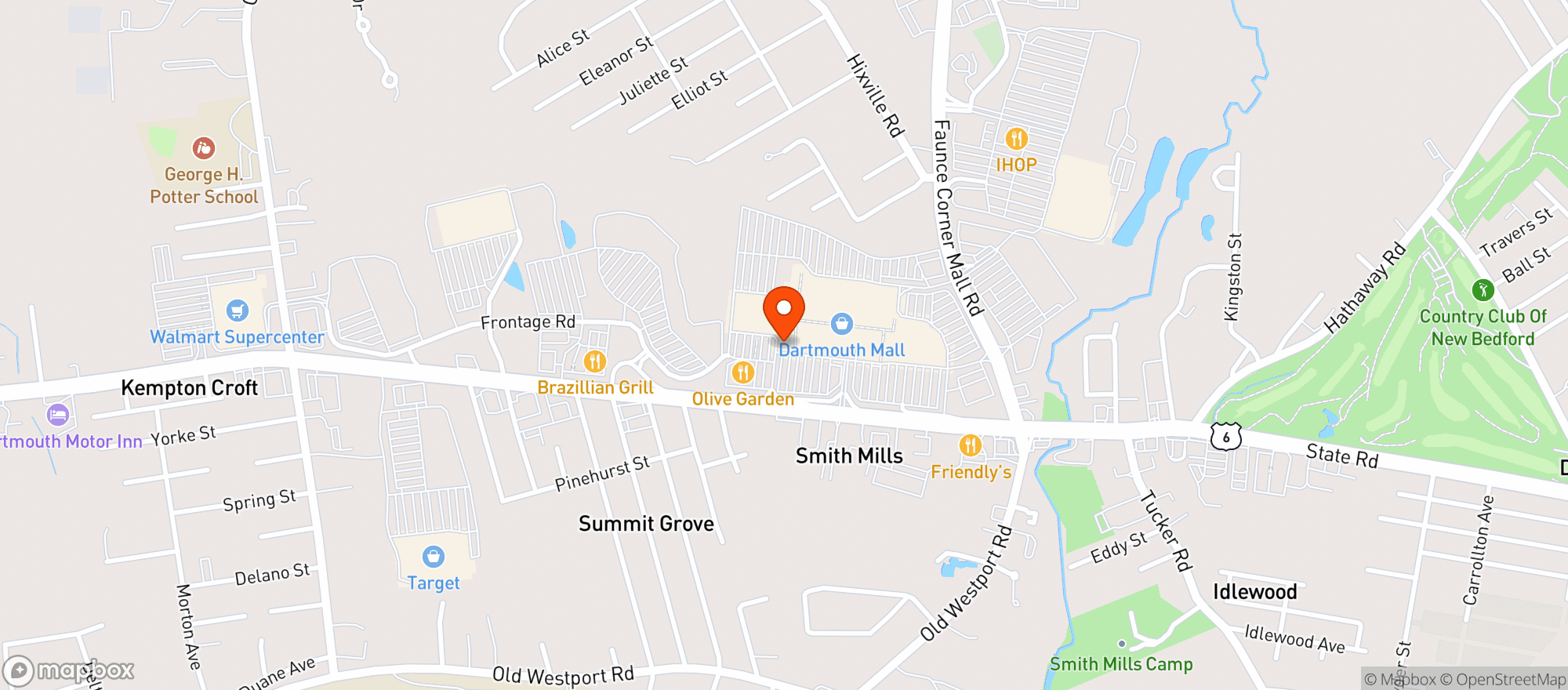 Map showing Buffalo Wild Wings