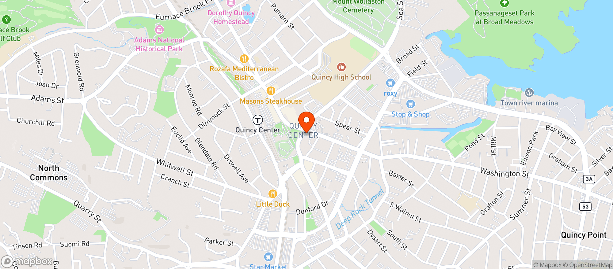 Map showing QUINCY MARKET