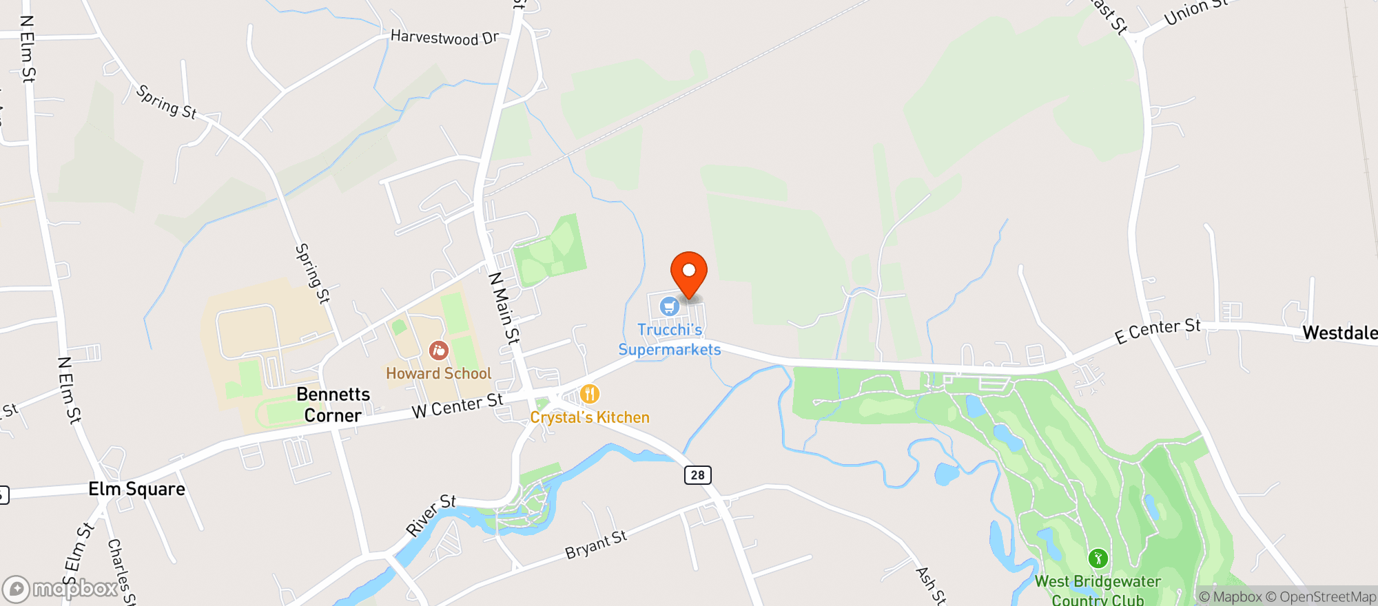 Map showing Trucchi's Supermarket - West Bridgewater